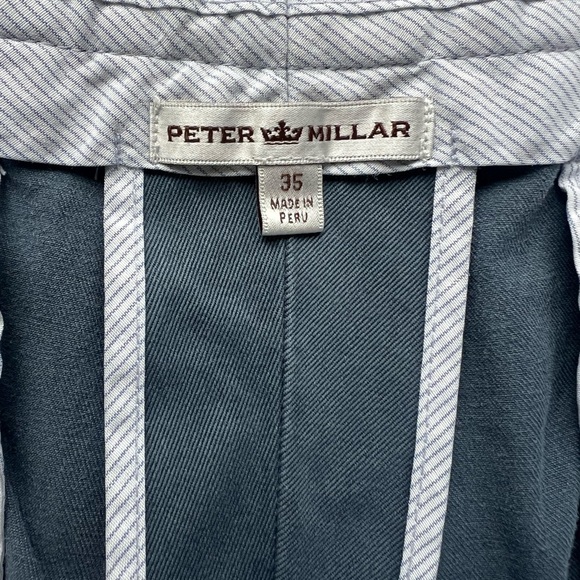 PETER MILLAR RALEIGH WASHED TWILL FLAT FRONT PANT navy blue size 35x30 F - Picture 10 of 10